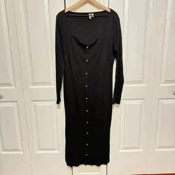 ASOS Dresses & Skirts - ASOS Black Maxi Dress With Square/Sweetheart  Neckline & Slits Women’s Size 16